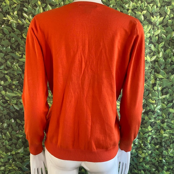 August Silk Blood Orange Silk Cardigan - Picture 7 of 9